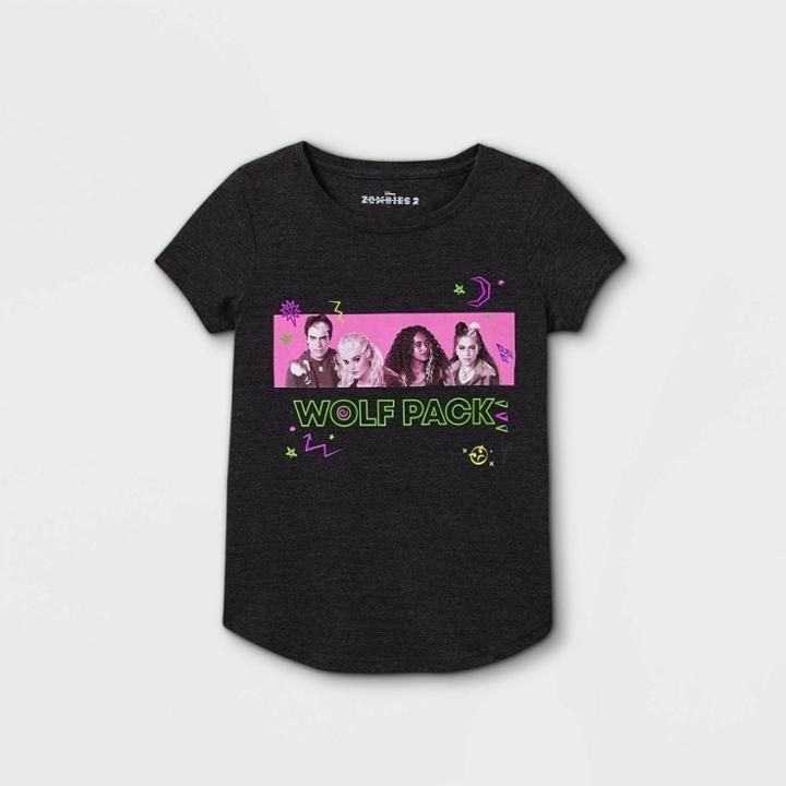 Girls' Disney Zombies Wolf Pack Short Sleeve Graphic T-shirt - Black
