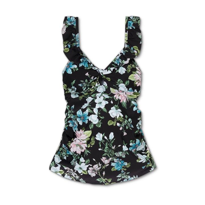 V-neck Peephole Ruffle Maternity Tankini Top - Isabel Maternity By Ingrid & Isabel Floral