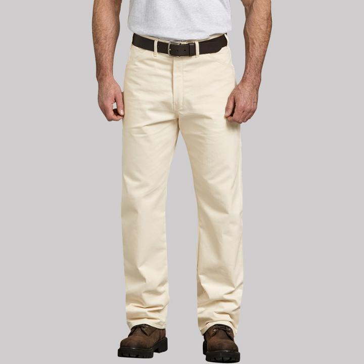 Dickies Men's Relaxed Straight Fit Trousers - Off White