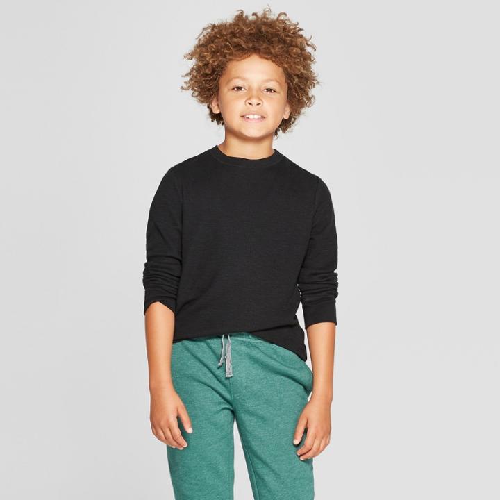 Boys' Thermal Long Sleeve T-shirt - Cat & Jack Black