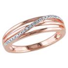 Allura 0.06 Ct. T.w. Diamond Ring In Pink Rhodium Plated Sterling Silver - I3