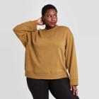 Women's Plus Size Fleece Sweatshirt - A New Day Gold