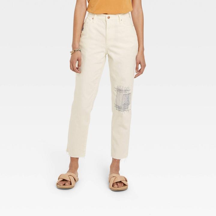 Women's High-rise Boyfriend Jeans - Universal Thread White