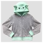 Tsum Tsum Girls' Star Wars Yoda Costume Hoodie - Heather Gray/mint