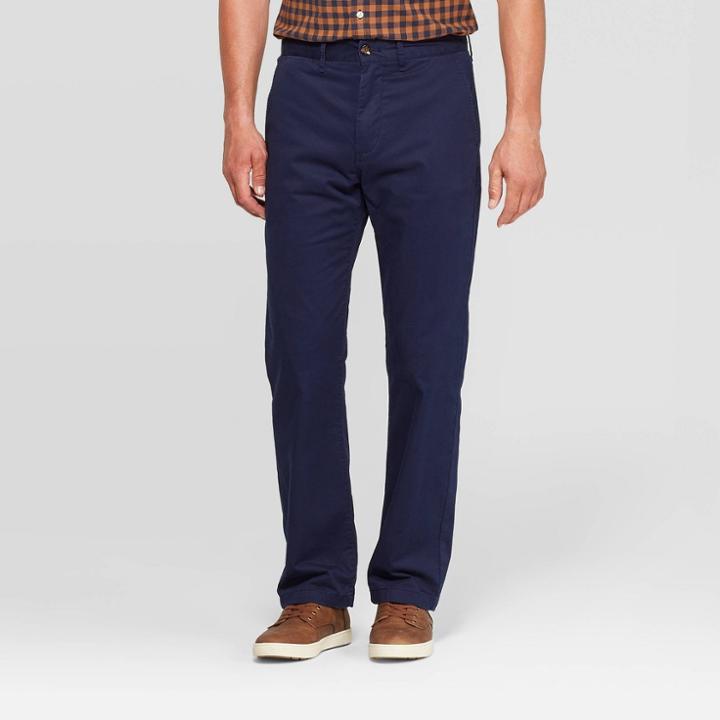 Men's Straight Chino Pants - Goodfellow & Co Xavier Navy 30x30,