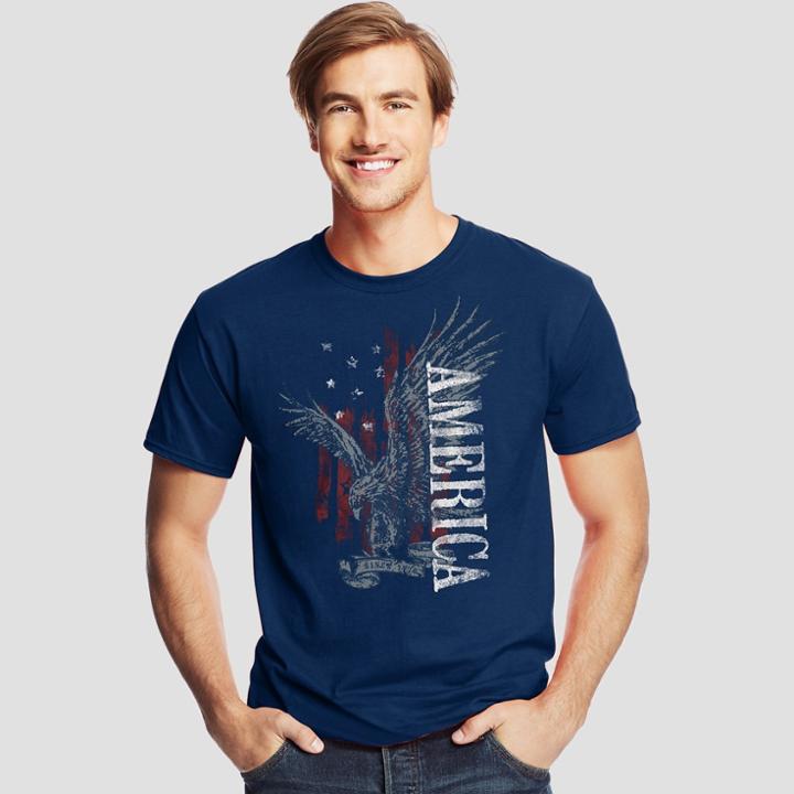 Hanes Men's Short Sleeve Graphic T-shirt - Deep Blue