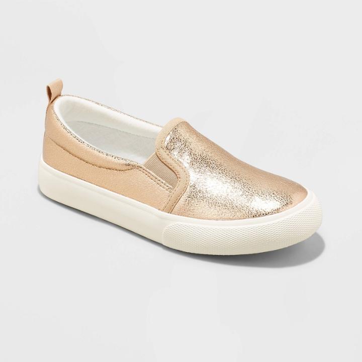 Girls' Allison Slip-on Glitter Apparel Sneakers - Cat & Jack Gold