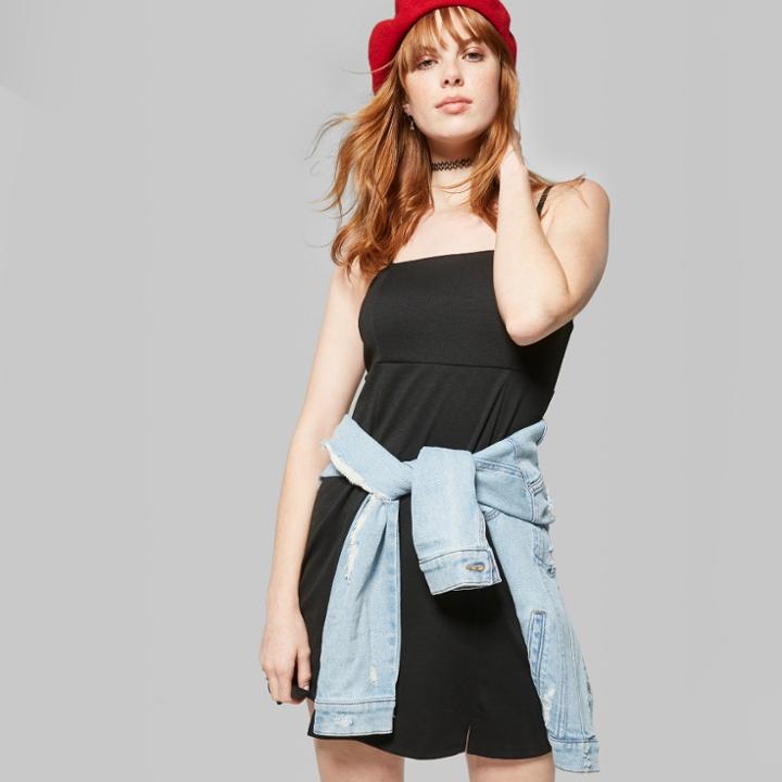 Women's Strappy Knit Dress - Wild Fable Black