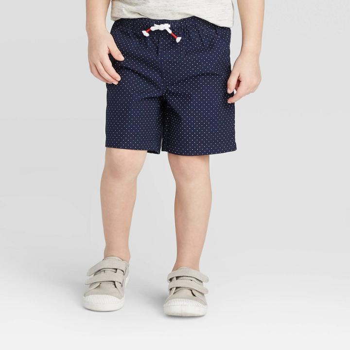 Toddler Boys' Polka Dots Pull-on Shorts - Cat & Jack Navy