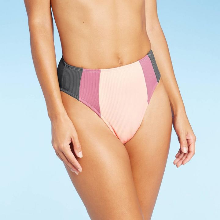 Juniors' Colorblock High Leg High Waist Bikini Bottom - Xhilaration