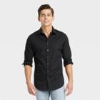 Men's Standard Fit Performance Dress Long Sleeve Button-down Shirt - Goodfellow & Co Black