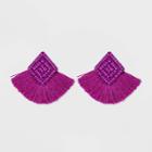 Sugarfix By Baublebar Fringe Stud Earrings With Beads - Orchid, Women's