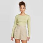 Women's Slim Fit Long Sleeve Fitted T-shirt - A New Day Light Green