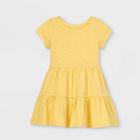 Toddler Girls' Tiered Knit Short Sleeve Dress - Cat & Jack Gold