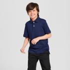 Boys' Short Sleeve Interlock Polo Shirt - Cat & Jack Navy (blue)