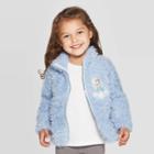 Frozen Toddler Girls' Elsa Patch Woobie Fleece Zip-up Sweatshirt - Blue