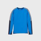 All In Motion Boys' Long Sleeve Solid Colorblock Soft Gym T-shirt - All In