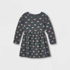 Toddler Girls' Knit Long Sleeve Dress - Cat & Jack Charcoal Gray