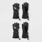 Boys' Solid With Zipper Pocket Ski Gloves - C9 Champion Black 4-7, Boy's, Gray Black