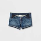 Maternity Side Panel Midi Jean Shorts - Isabel Maternity By Ingrid & Isabel Dark Wash