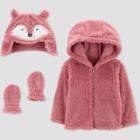 Carter's Just One You Baby Girls' Fox Faux Fur Jacket - Pink