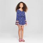 Girls' Bell Sleeve Romper - Art Class Blue