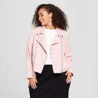 Women's Plus Size Drapey Moto Jacket - Who What Wear Pink