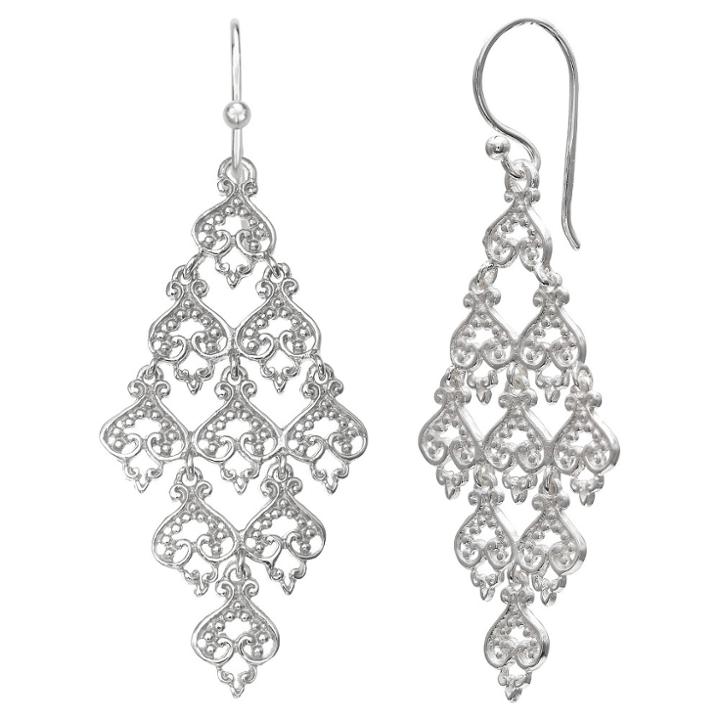 Target Filigree Drop Kite Earring In Sterling Silver -