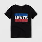 Levi's Boys' Striped Logo Short Sleeve T-shirt - Black