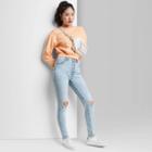 Women's Super-high Rise Distressed Skinny Jeans - Wild Fable
