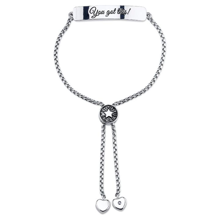Target Women's Stainless Steel You Got This Slide Bracelet -