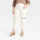 Women's Plus Size Super-high Rise Curvy Vintage Straight Jeans - Universal Thread White