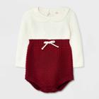 Baby Girls' Peter Pan Collar Sweater Romper - Cat & Jack Maroon Newborn, Red