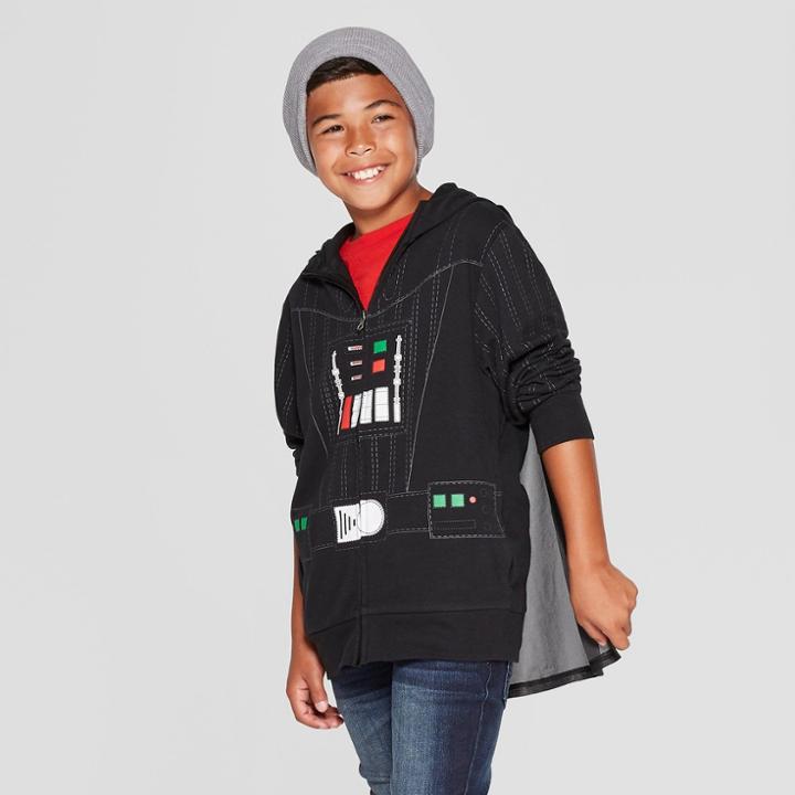 Boys' Star Wars Darth Vader Villain Hooded Sweatshirt - Black