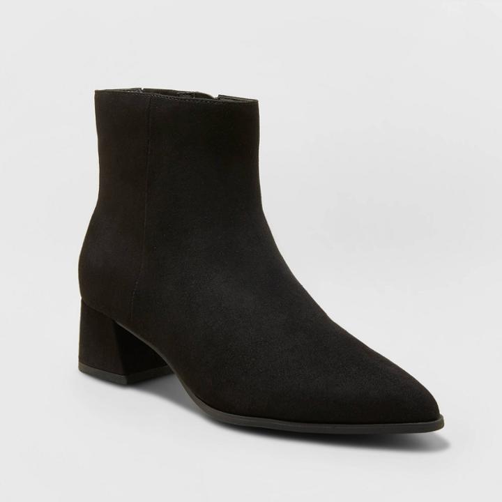 Women's Delilah Heeled Ankle Boots - A New Day Black