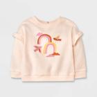 Baby Girls' Rainbow Ruffle Sweatshirt - Cat & Jack Pink Newborn