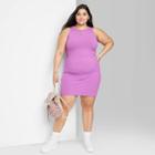 Women's Plus Size Sleeveless Knit Bodycon Dress - Wild Fable Vibrant Purple
