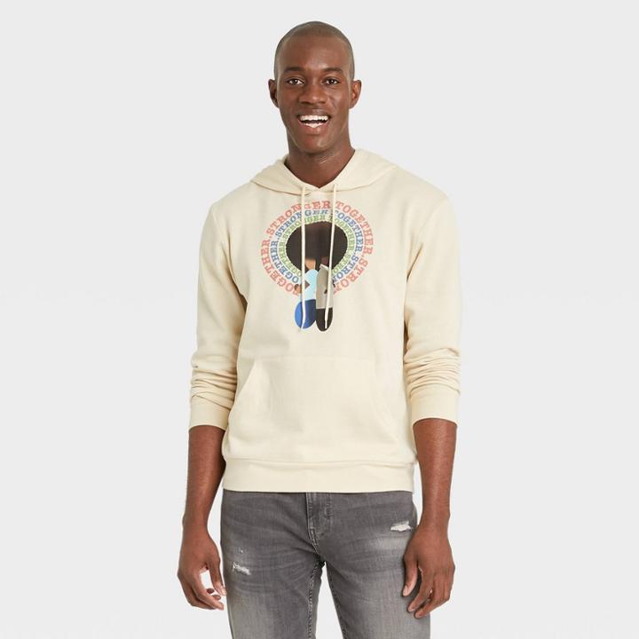 Ev Black History Month Black History Month Men's 'stronger Together' Hooded Sweatshirt - Beige