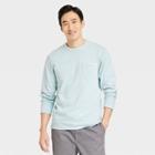 Men's Standard Fit Long Sleeve T-shirt - Goodfellow & Co Light Aqua Blue