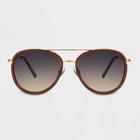 Women's Aviator Sunglasses - A New Day Brown,