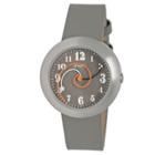 Simplify The 2700 Women's Spiral Hands Leather Strap Watch - Gray