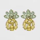 Sugarfix By Baublebar Crystal Pineapple Stud Earrings - Yellow, Women's