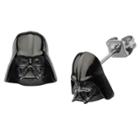Men's Star Wars Darth Vader 3d Casted Ion Plated Stud Earrings - Black,