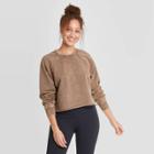 Women's French Terry Acid Wash Pullover Sweatshirt - Joylab Tan