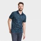 Men's Regular Fit Short Sleeve Performance Polo Shirt - Goodfellow & Co Dark Teal Blue