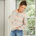 Women's Crewneck Spacedye Pullover Sweater - Universal Thread Taupe