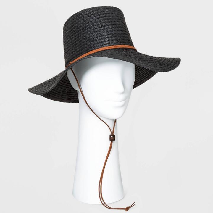 Women's Straw Boater Hats - Universal Thread Natural One Size, Women's, Black