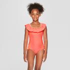 Plus Size Girls' Jack Fruit One Piece Swimsuit - Cat & Jack Coral