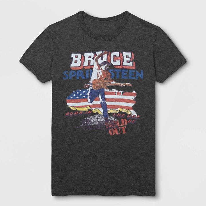 Live Nation Men's Bruce Springsteen Short Sleeve Graphic T-shirt Charcoal Heather