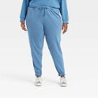 Women's Plus Size Mid-rise French Terry Jogger Pants - Universal Thread Blue